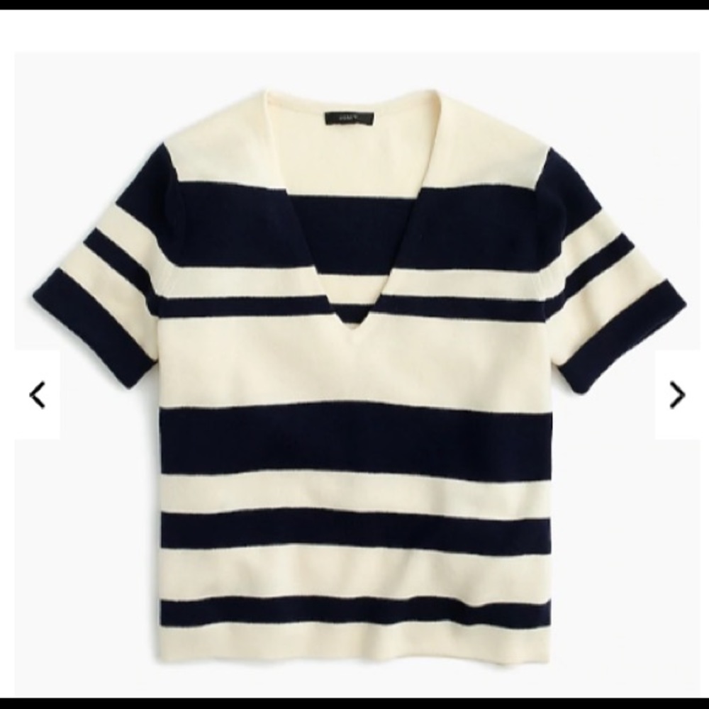 J.Crew Wool Striped V-Neck Sweater Top